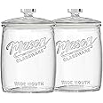 2 Pack 1 Gallon Glass Cookie Jar, Large Glass Jar with Airtight lid, Glass Food Storage Container for Cookies, Candy, Flour, 