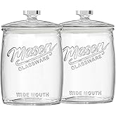 2 Pack 1 Gallon Glass Cookie Jar, Large Glass Jar with Airtight lid, Glass Food Storage Container for Cookies, Candy, Flour, 