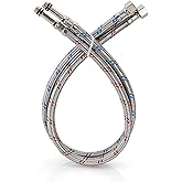 Midanya 32-Inch Long Faucet Connector, Braided Stainless Steel Supply Hose 3/8-Inch Female Compression Thread x M10 Male Conn