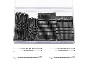 TsMADDTs Bobby Hair Pins Kit, 200PCS U Shaped Bobby Pins Black for Women, Ballet Buns with Box, 2.4IN and 2IN