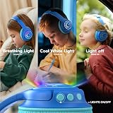 iClever Kids Wireless Headphones LED Lights 43H Playtime Safe Volume Bluetooth view 3