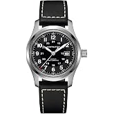 Hamilton Khaki Field Automatic Mens Watch, 42mm | Swiss Made, Black Dial Analog Watch, Water Resistance 100m, Sapphire Crystal, 3-Hand Movement, Stainless Steel Strap