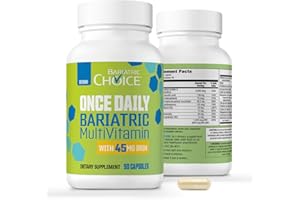 Bariatric Choice Once-Daily Bariatric Multivitamin with 45 mg of Iron | Easy to Swallow Capsule | Vitamin for Bariatric Surgery Patients | 90 Count (3-Month Supply)