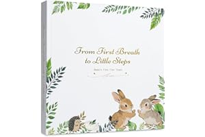 Orzbow Baby Memory Book for Boys and Girls, Timeless First 5 Year Baby Keepsake Book, Gender Neutral Journal Scrapbook Photo 