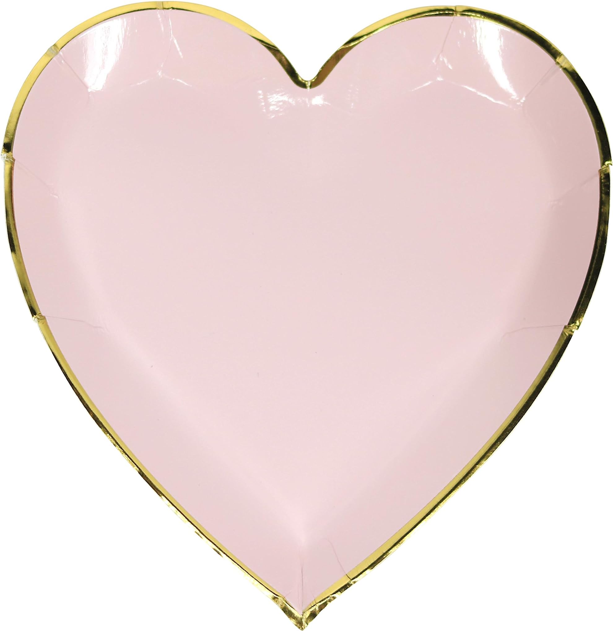 We Love Sundays Pink and Gold Heart Paper Plates | 10-Pack | Great for Various Themed Parties