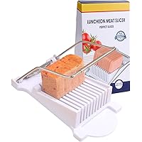 NVTED Luncheon Meat Slicer, Boiled Egg Fruit Soft Cheese Slicer Cutter, Stainless Steel Wires, Cuts 10 Slices (White)
