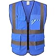 XIAKE Reflective Safety Vest for Men & Women High Visibility Class 2 Vest with Pockets Meets ANSI Standards