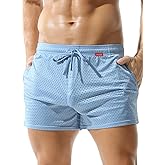 MZIOK Men's Sexy Mesh Shorts 3 Inch Fitness Quick Dry Shorts with Pockets for Workout or Casual Wear