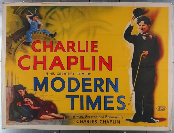 Modern Times (1936) Original British Quad Movie Poster 30x40 Re-release of the 1950s Fine Plus Condition CHARLIE CHAPLIN at Amazon's Entertainment Collectibles Store