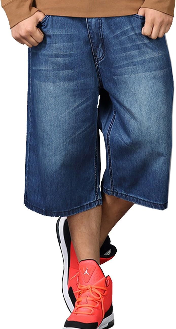 mens plus size denim shorts
