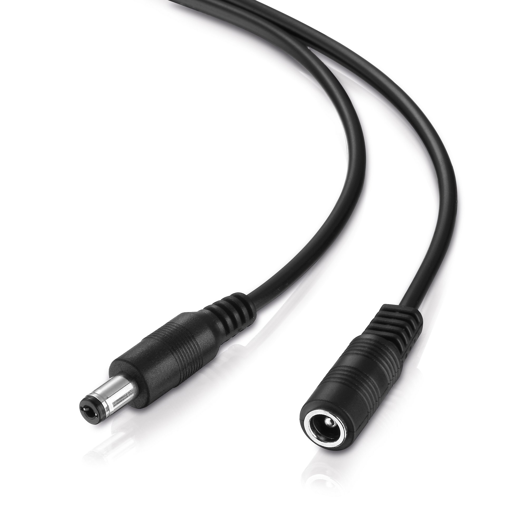 conecto, 5m 5.5 x 2.1 mm Plug to 5.5 x 2.1 mm Plug Extension Cylindrical Low Voltage Charging Cable - Black — image 1