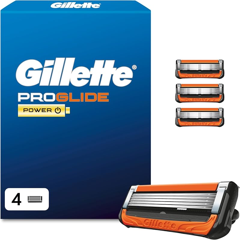 Lâminas de barbear masculinas gillette proglide power, pacote de 4 lâminas de reposição (a embalagem pode variar)