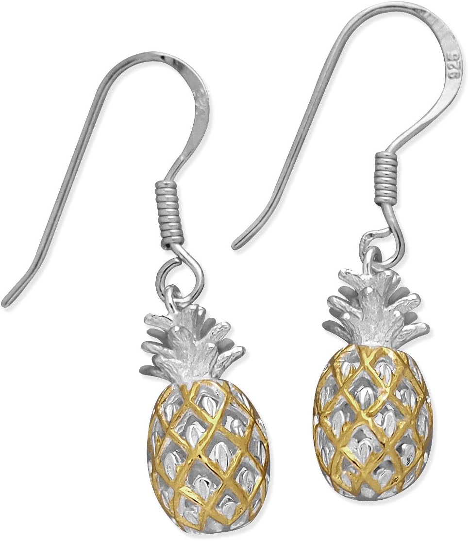 Sterling Silver Pineapple Dangle Earrings