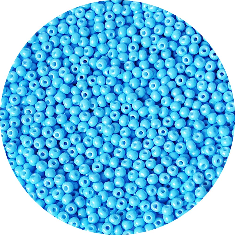 Bala&Fillic Size 3mm Light Blue Color Seed Beads 4000pcs/100 Grams, 8/0 Round Glass Craft Beads for Making Jewelry Earring Bracelets Necklace