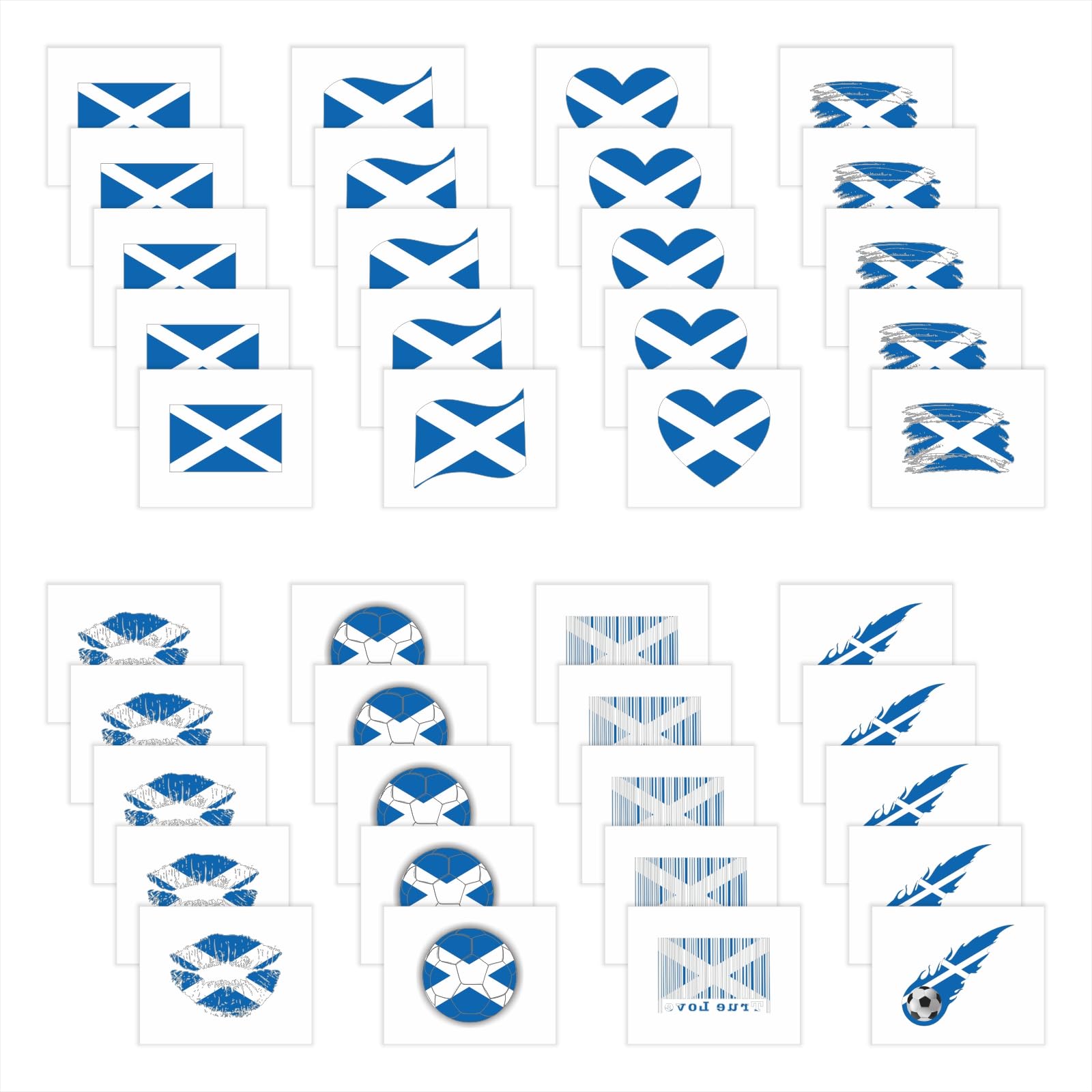 Womaha 40 Pcs Individual Meme Scotland Flag Temporary Tattoos for Kids Fans Face Tattoo for Adults Group Activity Props