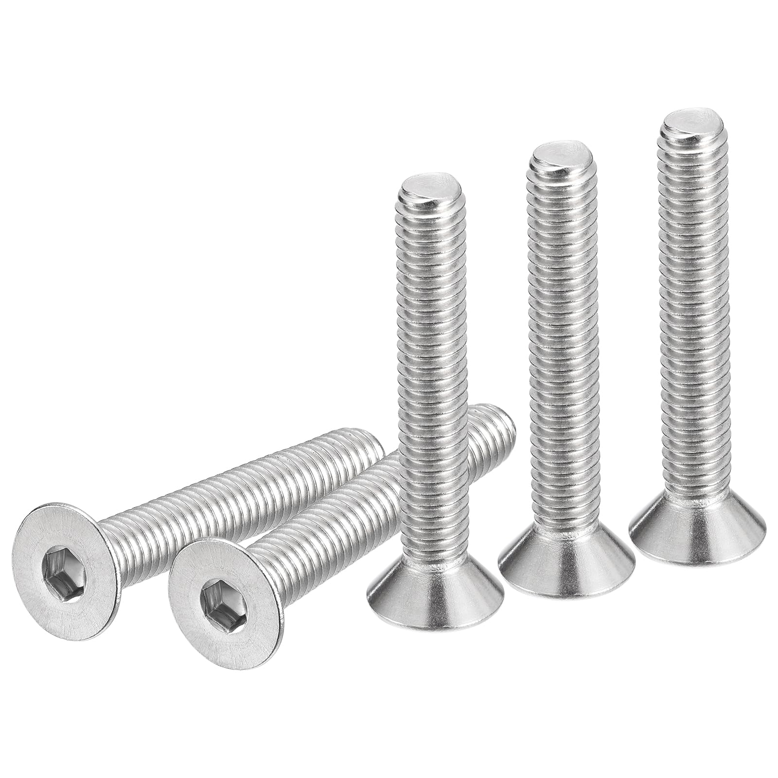DTGN 5/16-18 x 2" Flat Head Socket Cap Screws, 10 Pack 304 Stainless Steel Hex Socket Flat Head Screws, Full Thread, Countersunk Bolts