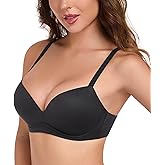 Lemorosy Women's Push Up Wireless Bra Comfortable No Underwire Plunge Padded with Support and Lift