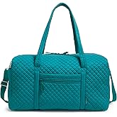 Vera Bradley Women's Cotton Large Travel Duffel Bag, Forever Green - Recycled Cotton, One Size