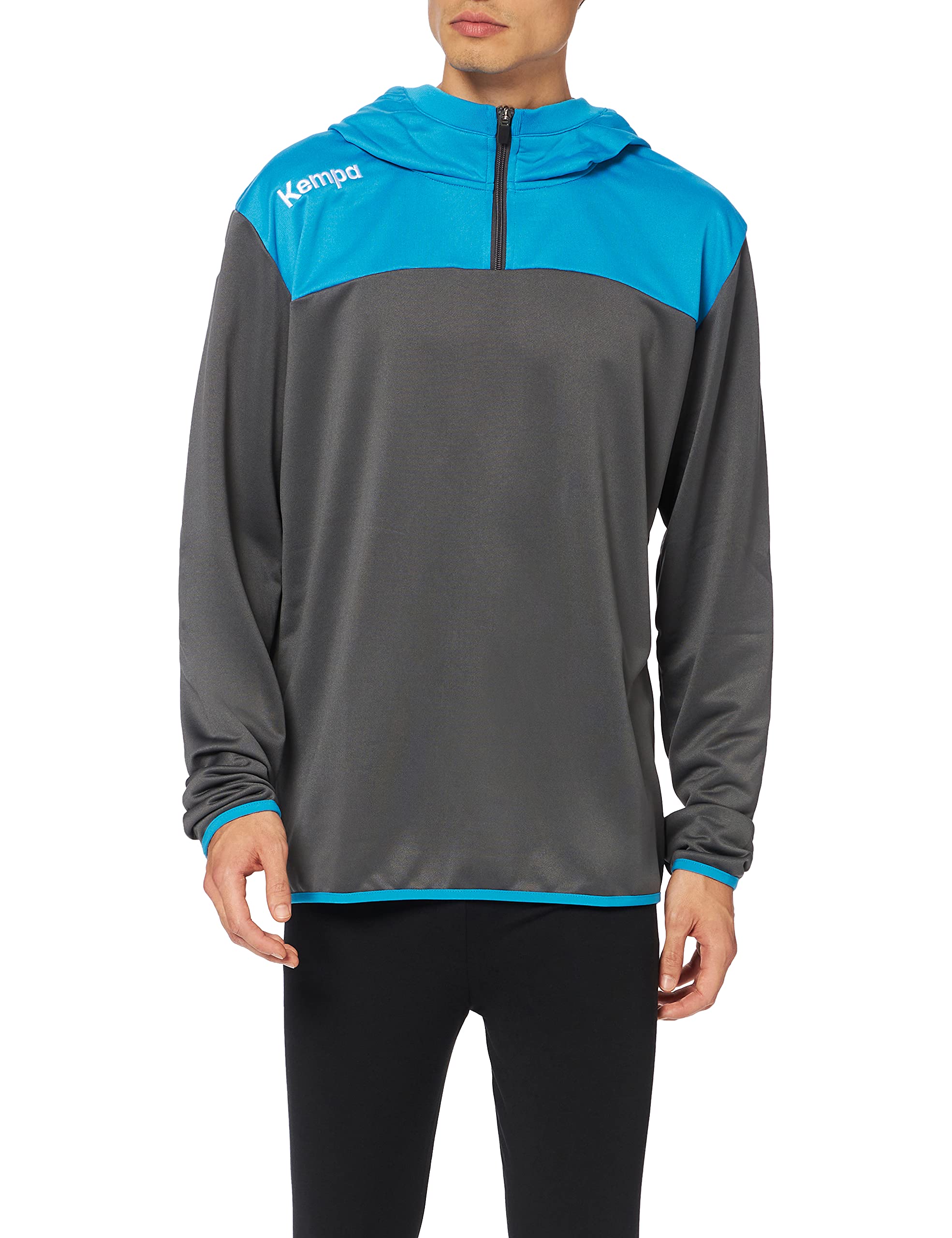 Kempa Emotion 2.0 Quarter Zip Hoodie Men' S Hoodie - Anthra/Kempablue, Large