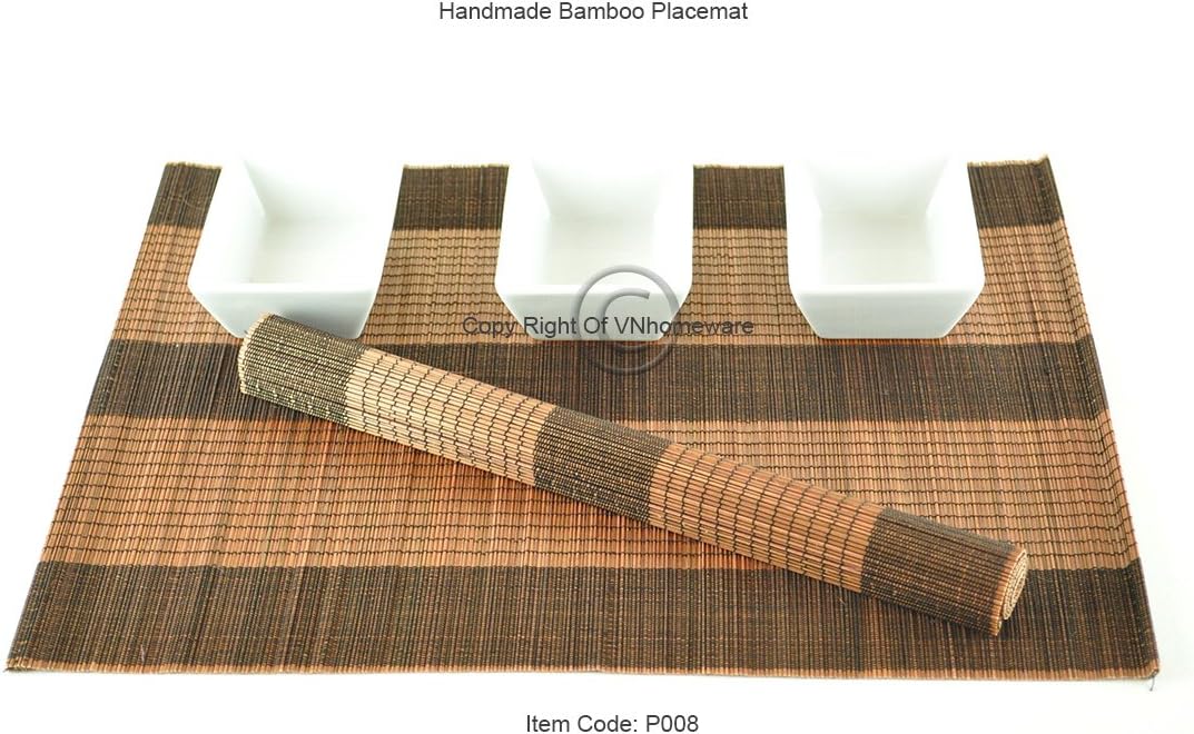 Bamboo Placemats, Pack Of 6 Handmade Wooden Table Mats, Eco Friendly
