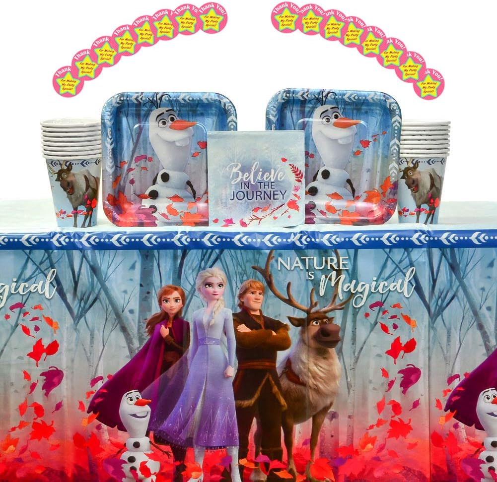 Frozen 2 Party Supplies Pack for 16 Guests 16 Stickers, 16