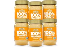 Crazy Richard's 100% All-Natural Crunchy Vegan Peanut Butter with No Added Sugar and Non-GMO (16 Ounce, Pack of 6)