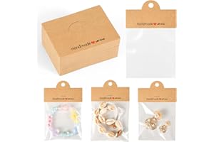 100pcs Jewelry Package Bags, with Hanging Display Cards Packaging Bags for Small Business Sample Clear Artwork Display Pouch 