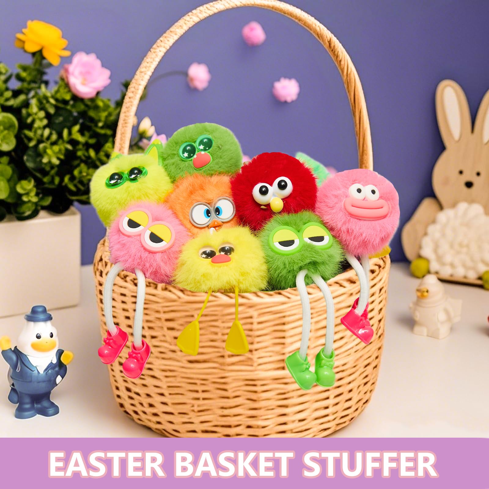 24 PCs Kids Keychains - Keychain Cute for Birthday Goodie Bags Christmas Gifts for Grandkids Stocking Stuffers for Kids Birthday Party Favors Pinata Toys Classroom Prizes Elementary Child Bulk Items