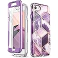 i-Blason Cosmo Series Case for iPhone SE 2022 (3rd Gen)/iPhone SE 2020 (2nd Gen)/iPhone 7/iPhone 8, Stylish Protective Bumper Case with Built-in Screen Protector (Ameth)