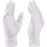 Moisturizing Gloves for Dry Hands Overnight, Selizo 3 Pairs 100% White Cotton Gloves for Women Eczema, Hand Moisturizer Sleep