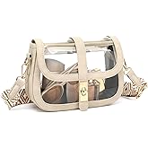 LOXOMU Clear Bag for Stadium Events, Cute Clear Crossbody Bag Stadium Approved, Small Clear Concert Purse for Women