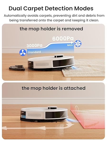 LEFANT LIDAR ROBOT VACUUM AND MOP,75-DAY SELF-EMPTYING,6000PA POWERFUL SUCTION,CUSTOMIZED CLEANING,HOME MAPPING, 140 MIN RUNTIME, ROLLER BRUSH FOR CARPET,2.4G/5G WIFI/ALEXA/APP/IWATCH,M2 PLUS