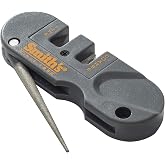 Smith's PP1 Pocket Pal Knife Sharpener Preset Carbide &amp; Ceramic Stone Sharpeners Fold-Out Diamond Coated Rod Outdoor Hunting Knife &amp; Hook Sharpener, Handheld, Compact, Lightweight, Multiuse
