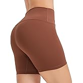 Molauna Workout Shorts Women High Waisted 5 Inch Running Gym Yoga Biker Shorts Spandex Scrunch Butt Shorts Black