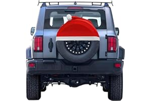 Amfor Christmas Spare Tire Hat - Santa Claus Hat Wheel Covers for RVs, Trailers, Cars - Christmas Tire Cove Car Tire Decoration Fits 27-29 Inch Wheels Diameter
