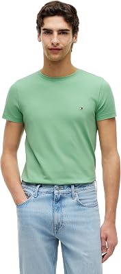 Mw0Mw10800 T-Shirt élastique ajusté pour Homme, Vert (Herbe coupée), Taille S