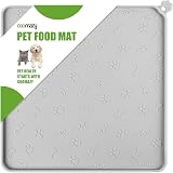 Coomazy Silicone Dog Food Mat Grey 11.8x11.8in Non Slip Waterproof