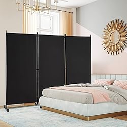 Giantex 3 Panel Room Divider with Wheels, 103''W x