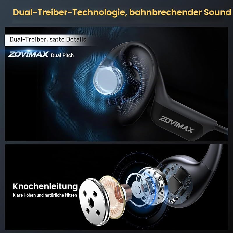 Knochenschall Kopfhörer, Bluetooth 6.0 Open Ear Kopfhörer
