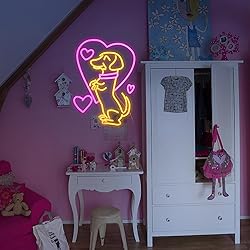 LIUOZHTEA Love Dog Neon Sign USB Powered Pink Love