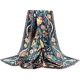 ANDANTINO 100% Silk Scarf 43" Large Square Lightweight Headscarf& Shawl–Women Hair Wraps-With Gift Packed
