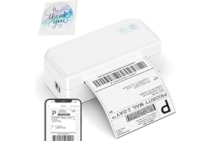 LIIUU Thermal Shipping Label Printer Bluetooth, 4x6 Label Printer for Shipping Mailing Packages, Support iOS, iPhone, iPad, Android, Mac, Windows, Chrome, Used for UPS, USPS, Ebay, Etsy,Amazon, White