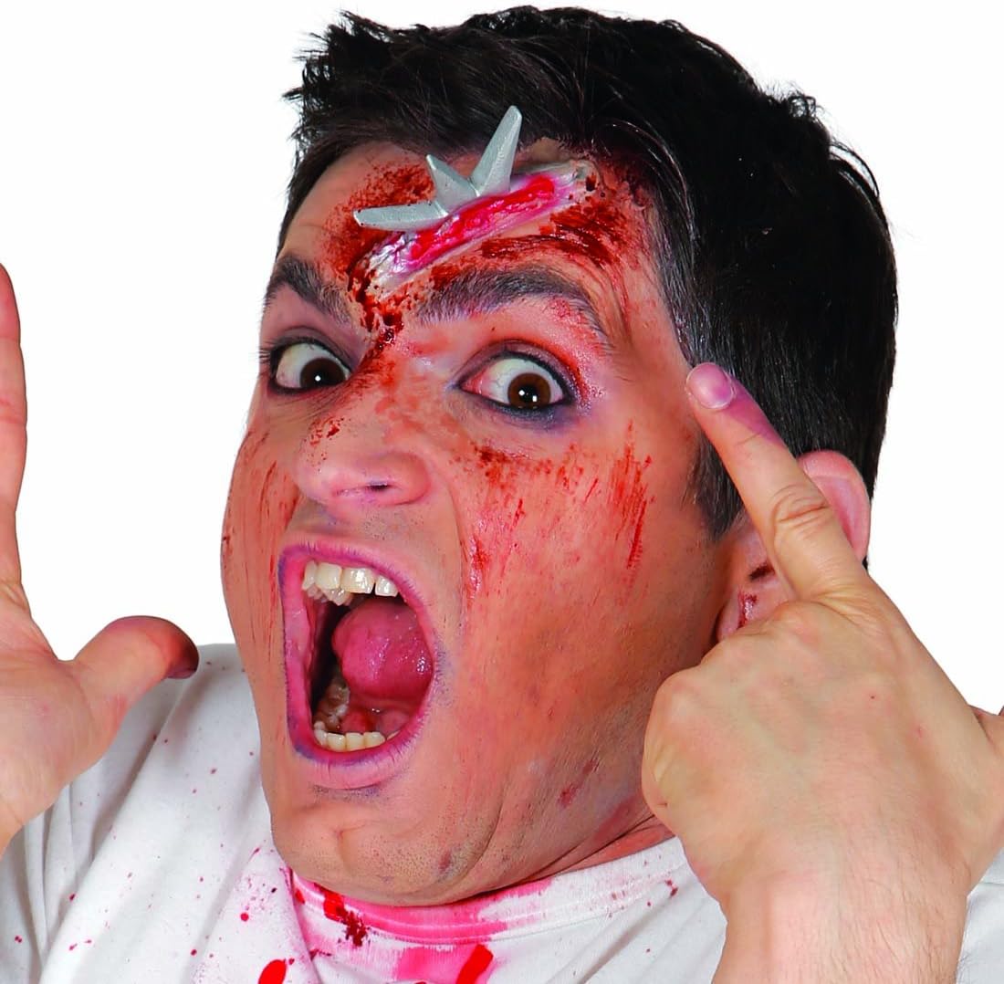 Amakando Throwing star makeup injury Latex application wound Shuriken Horror party zombie gash make-up ninja scar Halloween costume accessories