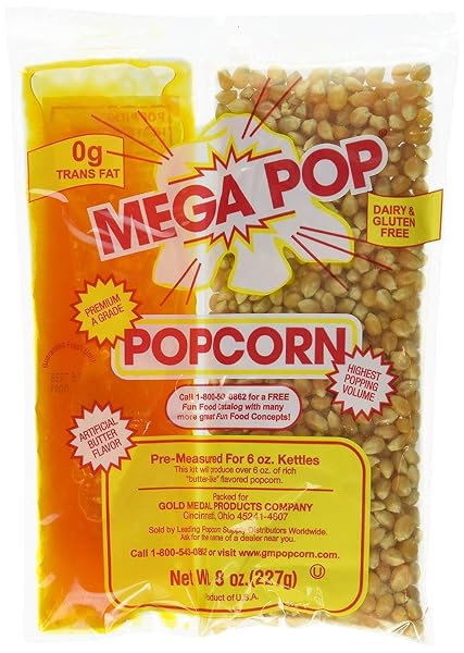 PERFECTWARE 8OZ POPCORN PORTION PACKS- CASE OF 36 PACKS