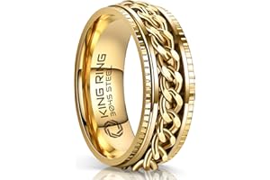 King Ring 8mm Super Spinner Rings – Second Edition of Premium Stainless Steel Fidget Rings for Men & Women – Designed in USA