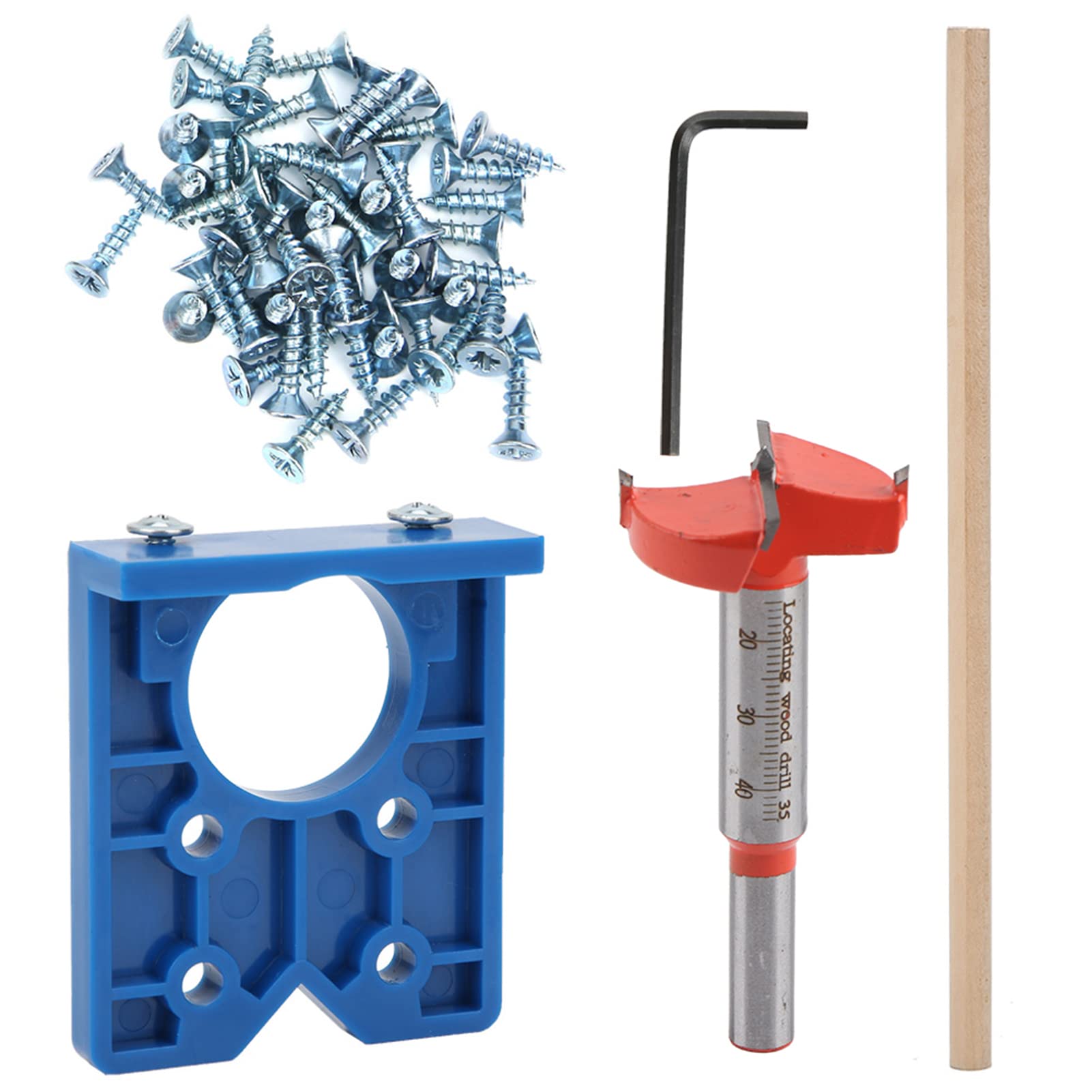 Portable Hinge Hole Opener Hinge Jig Kit Hinge Punch Locator 35mm Hinge Bore Jig Drill Guide Woodworking for Hobbyists