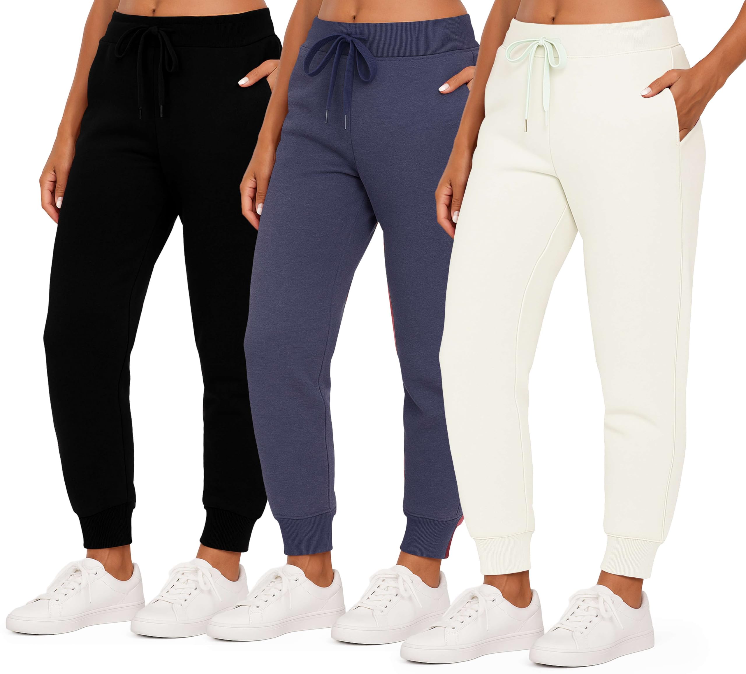 Photo 1 of 1xl. New item Real Essentials 3 Pack: Women's Ultra-Soft & Warm Fleece Joggers Sweatpants