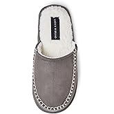 Lucky Brand Boys Whip Stitch Scuff Slippers Warm Indoor Outdoor Plush Lined House Shoes Cozy Slip On Kids Comfort Slippers
