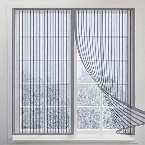 Amazon Co Jp カーテン 115x125cm 暑さ対策 飛沫防止 簡単取り付け 磁気窓スクリーン ドアカーテン 自動で閉まる 用 窓 ベランダ 玄関 勝手口 灰 A ホーム キッチン