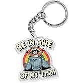 QUINNIAN Raccoon, Opossum Keychain 2 Inches Animal Lover Acrylic Material Keychains Key Ring Accessories